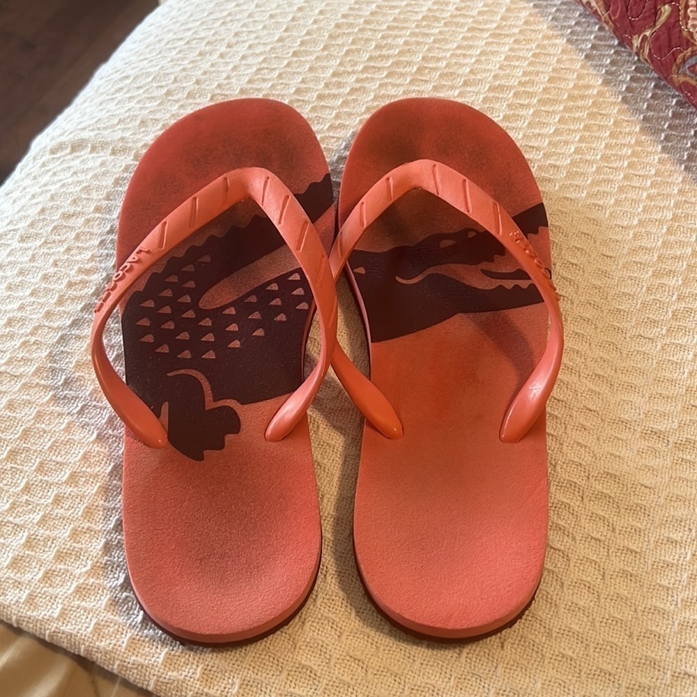 Woman’s Lacoste Coral Rubber Flip Flops